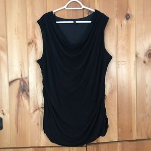 Maurice Black Ruched Lined Tank Womens Size 3